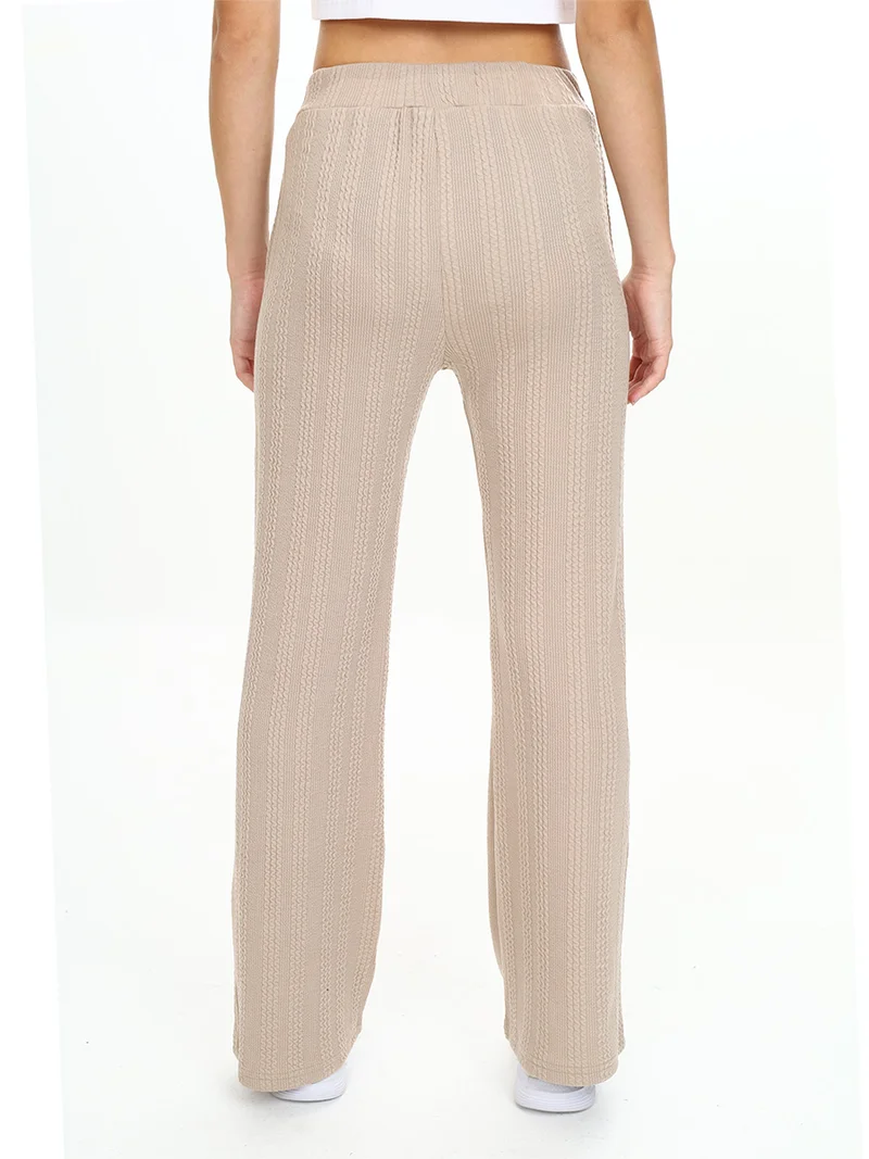 دينوكيدس بنطلون رياضي واسع للبنات بلون بيج أساسي